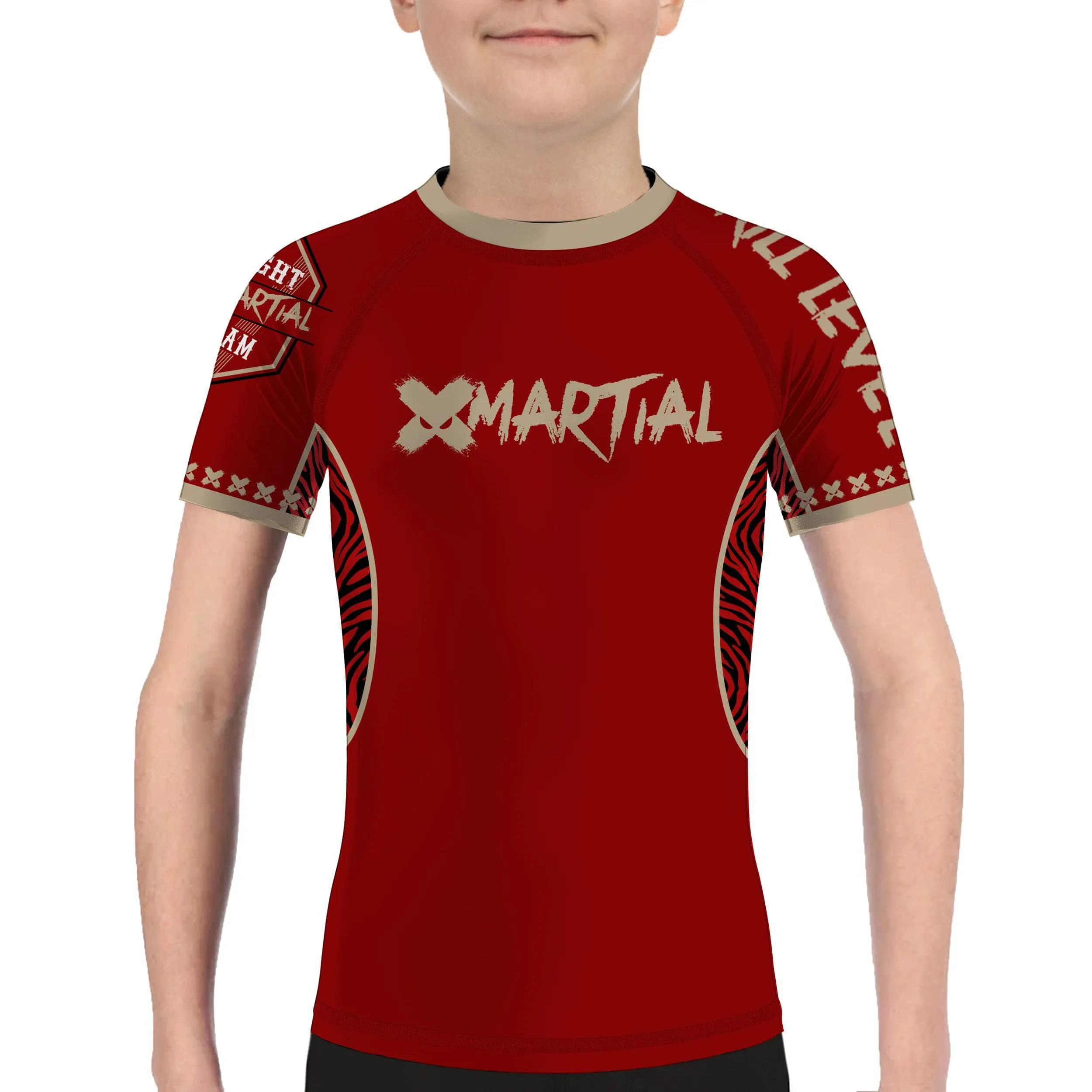 XMartial Kill Level Fight Team Kids BJJ Rash Guard