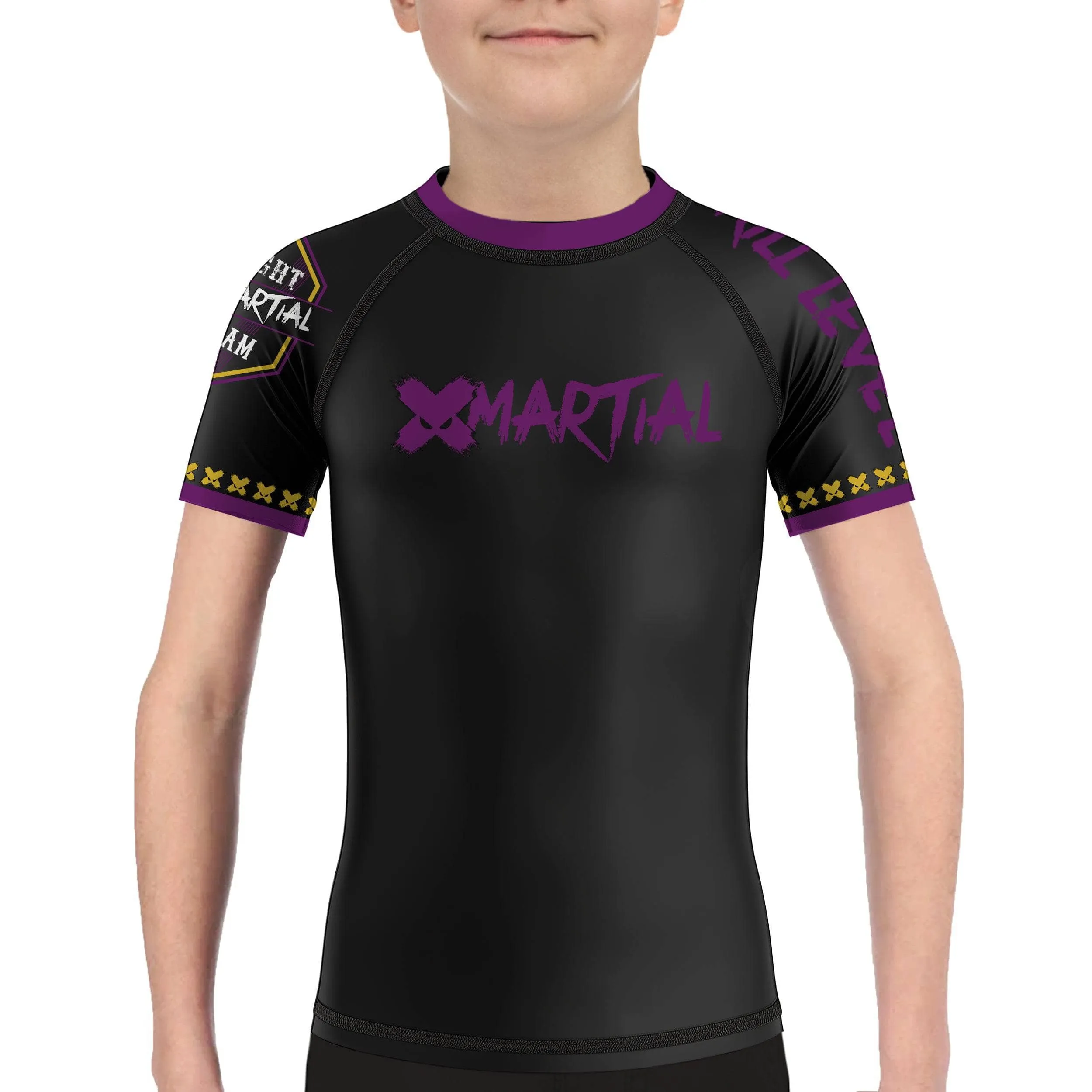 XMartial Kill Level Fight Team Kids BJJ Rash Guard