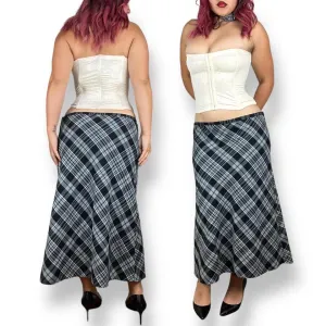 Y2K Plaid Maxi Skirt (Large)