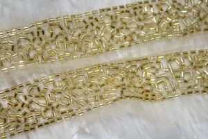 Yellow Embellished Handwork Trim