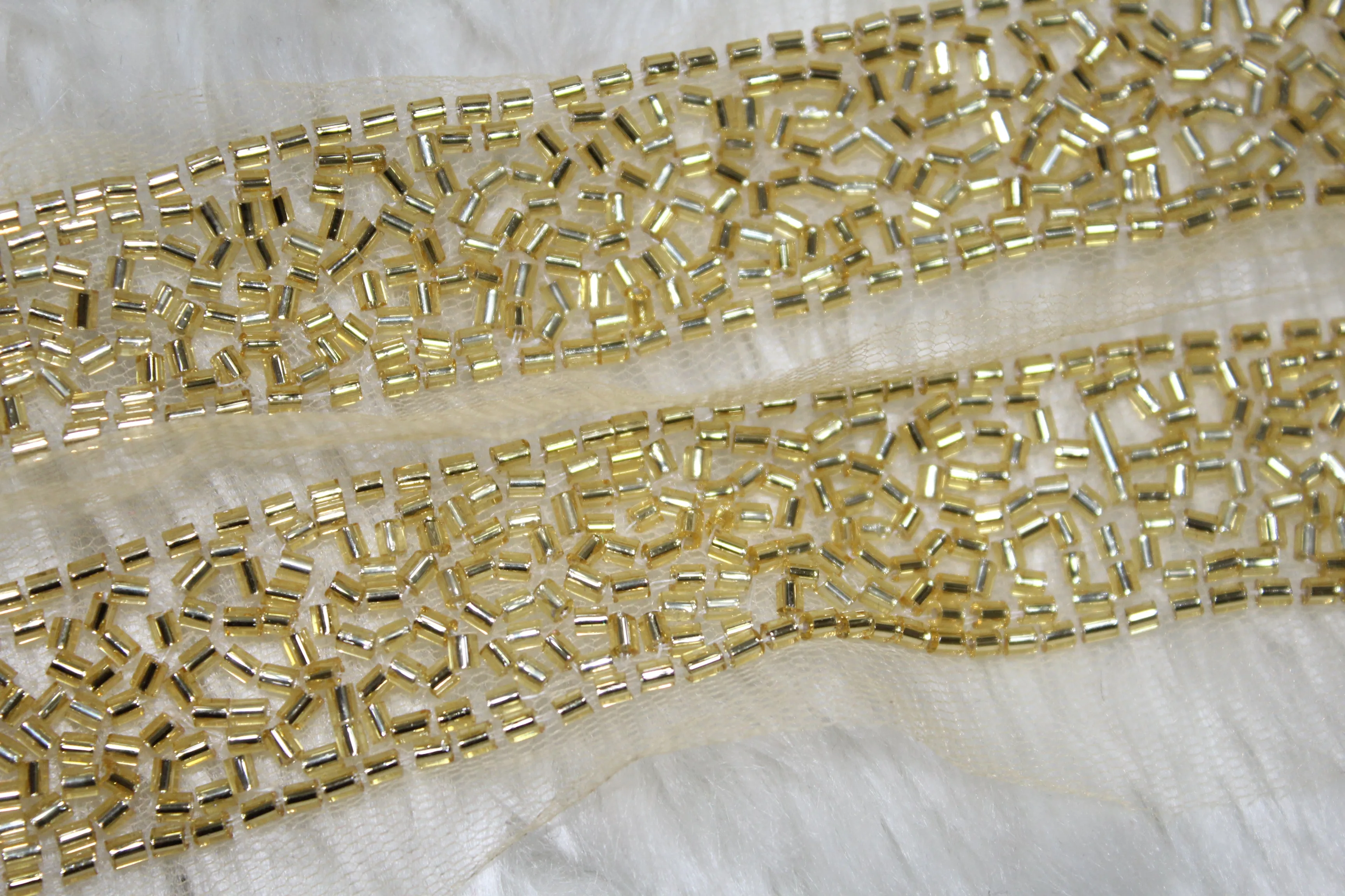Yellow Embellished Handwork Trim