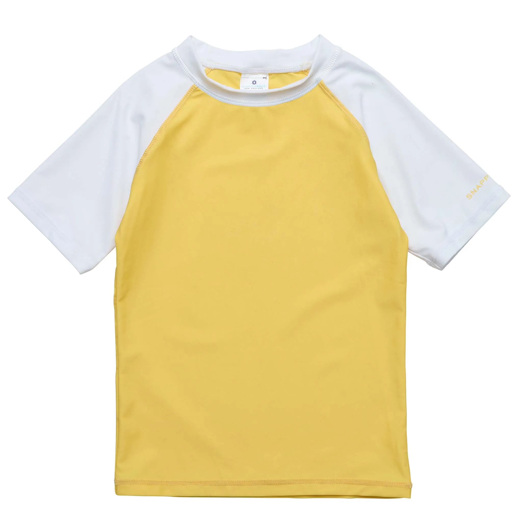 Yellow White Sleeve Sustainable SS Rash Top